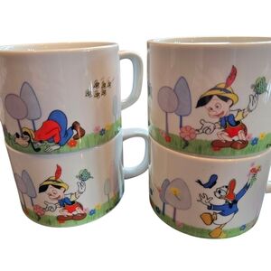 Pinocchio and Donald Duck Ceramic Mugs
